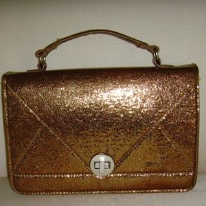 NEW! DESIGN LAB Lord & Taylor Metallic Cooper Colored Handbag